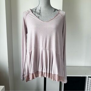 We The Free by Free People Tangerine Peplum Top – Dusty Rose (XS) oversized